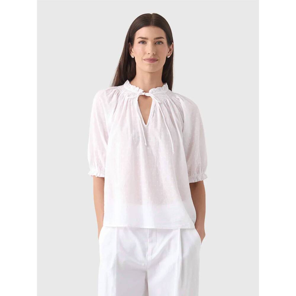 NEW M.A.B.E. lotta short sleeve top in white